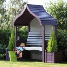 Afk - Orchard Arbour Wooden Garden Seat Chair Lavender Purple & Stone Fsc