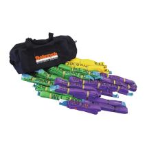 Juego de eslingas redondas Dolezych – 20 piezas – Capacidad de carga: 1000 kg, 2000 kg, 3000 kg – Circunferencias: 1 m, 2 m, 3 m, 4 m, 6 m