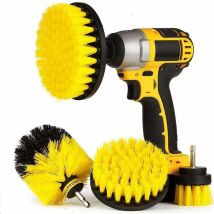 Cozevdnt - 4 Pieces Electric Drill Cleaning Brush - Electric Scrubber For Cleaning Brush (drill Not Included)-yellow
