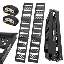 Trutzholm 2x Auffahrrampe Alu 2-fach Klappbar 199 Cm Traglast 680 Kg Verladerampe Gelocht Schwarz