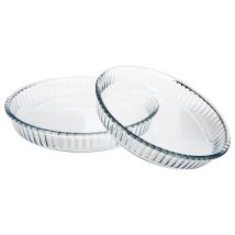 Juego De 2 Fuentes Ovaladas De Vidrio Aptas Para Horno