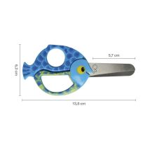 Fiskars Tijera Infantil Pez 13 cm – Puntas Redondas – Corte Seguro – Ambidiestro
