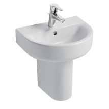 Ideal Standard - Concept Arc Handrinse Basin And Semi Pedestal 450mm Wide 1 Tap Hole