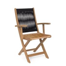 Set 4 Sedie Pieghevoli In Legno Di Acacia Nero