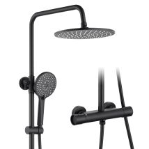 Set Doccia Termostatico, Sicurezza Blocca A 38°c Antiscottatura, Soffione 10 Pollici E Doccetta A 3 Getti, Barra Regolabile Ed Estensibile, 