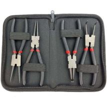 Lot De 4 Pinces À Circlips 6 Pouce 150mm Droite Courbe Interieur Extérieure Ensembles De Pinces Avec Housse De Conservation Poignée Antidérapante