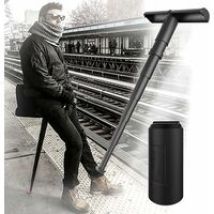 Minkurow Tragbarer Klapphocker Maximal Belastbar 200 Kg Höhenverstellbarer Teleskophocker Für Outdoor-aktivitäten, Reisen, Picknick, Garten, Grillen, 