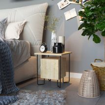 Decortie Acres Table De Chevet Moderne 40cm De Largeur Mobilier De Chambre À Coucher, Chêne