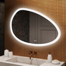 Artforma - Espejo De Baño Led 114x84, Interruptor Táctil, Antivaho , Led Dual, Espejo Irregular