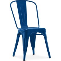 Sedia Da Pranzo - Design Industriale - Acciaio - Nuova Edizione - Stylix Blu Scuro