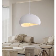Moderne Pendelleuchte Für Esszimmer, Küche, Flur, Restaurant - E27 Pendelleuchte Mit Japanischem Wabi-sabi-stil-sockel - 3-farbiges Licht (weiß, 40 Cm