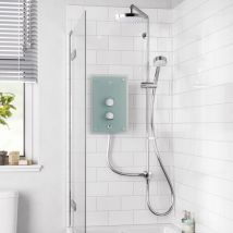 Mira Showers - Mira Azora Dual Head Electric Shower 9.8kw Power Glass Clearscale 1.1634.156