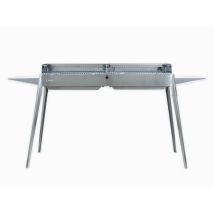 Barbacoa de carbón Etna Maxi – Acero inoxidable AISI 430 – 2 zonas de cocción 60x40 cm – Montaje fácil y rápido
