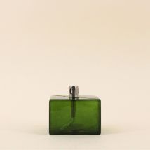 Lampe À Huile Cube En Verre Soufflé Vert 7cm