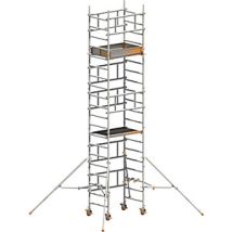 Layher – Andamio rodante unipersonal SoloTower 1,15 x 0,8 m – Altura de trabajo 6,15 m – Carga máxima 2 kN/m² – Peso 167,6 kg