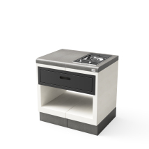 Module De Support Plan/venit Electric 78 Pour Barbecue En Béton Préfabriqué (blanc, Gris - 78 X 47 X 47 Cm) - Usage Extérieur - Tuozi