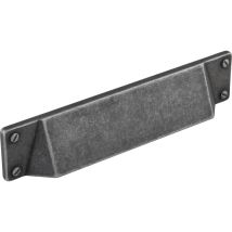 Pamar Muschelgriff Manto, Möbelgriff Schubladengriff Küchengriff, Zinkdruckguss Altverzinnt, Robustes Design, Breite 175 Mm, Lochabstand 128 Mm, Ohne 
