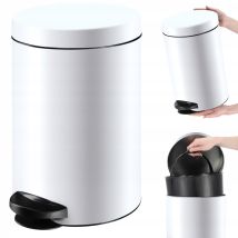 Kadax - Tretmülleimer, Mülleimer Mit Stahl Kosmetikeimer, 14l, Weiß