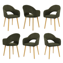 Goeurvant Chaises De Salle À Manger Confortables En Tissu Effet Lin Avec Dossier En Forme De Croissant Et Accoudoirs Ergonomiques, L'Alliance Parfaite
