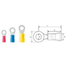 Rot - Weidmüller 9200100000 Capocorda Ad Anello Sezione Max=1.50 Mm² Ø Foro=5.3 Mm Parzialmente Isolato Rosso 100 Pz.