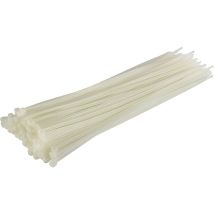 Lot De 100 Serre-câbles, Blanc/naturel, 370 Mm X 4,8 Mm, Qualité Supérieure Colliers De Serrage Plastique