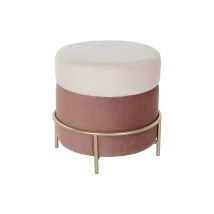 Fijalo – Reposapies de poliéster y metal – 48 cm x 48 cm x 47 cm – Color rosa dorado