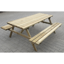 Set Pic-nic Eco Tavolo E Panche Cm 180x160x71 In Legno Levigato Da Giardino Esterno