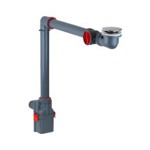 Sifón Inspeccionable Que Ahorra Espacio Para Fregaderos De 1 Cubeta Con Desagüe Cromado Click-clack Cgs Al830f.01 Cromo