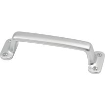 Hermeta - Maniglia A.26mm L.140mm P.38mm Fusione Di Alluminio, Anodizzato Argento, 4 Fori