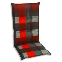 Hochlehner-auflage 120 X 50 X 8 Cm Rot Kariert Sitzkissen Sitzpolster - Go-de