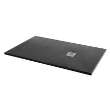 Mx - Minerals Jet Black Slate Effect Rectangular Shower Tray 1400mm X 800mm