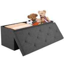 Sitzbank Mit Stauraum, Aufbewahrungsbox Mit Deckel, 110 X 38 Cm Truhenbank Mit Stauraum, Sitzhocker Mit Stauraum, Bis 150 Kg Belastbar, Fusshocker Für