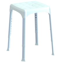 K Design - Rutschfester Sitz Weisser Badehocker Hl.cm.39-54 Eh-sta-pp-bx