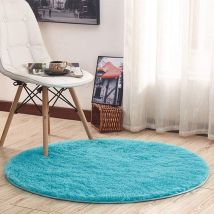 Readcly - Washable Round Rug 80cm/100cm/120cm/160cm/200cm, Indoor Shaggy Anti Slip Bedroom Living Room Entrance Rug Absorbent Non-slip Printed 
