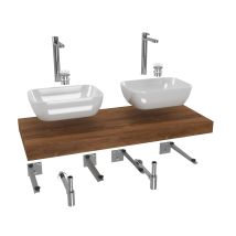 Naturel - Conjunto De Baño Sat Con Encimera De Lavabo Dolce 120x8x50 Cm, Roble Charleston Ksetdo19