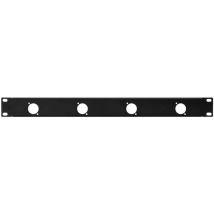 Pannello rack 19 pollici 1U – Colore Nero – Acciaio – 4 posti Neutrik – Monacor