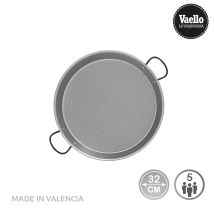 Paellera 32 cm – Acero pulido – Capacidad para 5 personas – Ideal para inducción y vitrocerámica