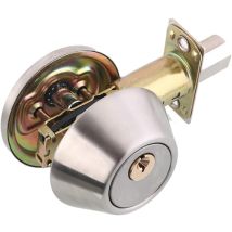 Langray - Interior Lock Tubular Mortise Lock 2 Entries, Brass + Stainless Steel, Three Keys