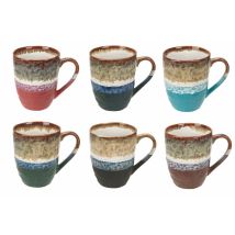 Kaffeetasse Becher 369 ml – Steingut – Spülmaschinenfest – Mikrowellengeeignet – rustikaler Hammereffekt – Farbauswahl