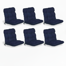 6er Set Niedriglehner Auflagen Set Flair Nl 100x50x8cm Dunkelblau