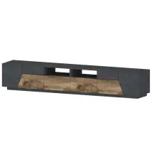 Mobile Porta Tv 260 Cm Report Acero Pereira 4 Ante 2 Cassetti Legno