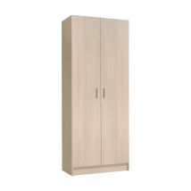 Mobimarket - Dmora - Armadio Multiuso 2 Ante Abadubidu, Mobile Porta Scope, Scarpiera Con Ripiani, Guardaroba Porta Scarpe, Cm73x37h180 Cm, Rovere