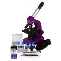 Microscope Étudiant Biolux Sel - Bresser Junior - Grossissement 40x-1600x - Kit D'Expérimentation - Violet