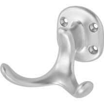 Hermeta - Mantelhaken 0029 Zweifach Ausladung 60 Mm Aluminium Silberfarbig Eloxiert Höhe 47 Mm