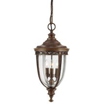 English Bridle - Lanterna A Catena Da Soffitto A 3 Luci Grande Per Esterni, Bronzo Britannico, E14 - Elstead