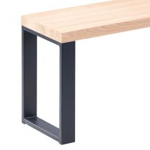 Lamo Manufaktur - Sitzbank Esszimmer Holzbank 30x80x47 Cm, Möbelfüße Simple Anthrazit / Roh, Lsb-01-a-001-80-7016s