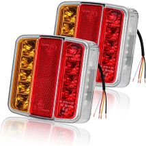 2 Luces Traseras De Remolque, 18 Intermitentes Led 12 V, Ip67 Resistente Al Agua