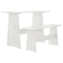 Rubberskin - Mesa De Comedor Con Banco Reine Madera Maciza De Pino Blanco Vidaxl