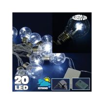 Trade Shop - Lichterkette 20 Glühbirnenform Transparente Led-glühbirne Kaltweiss Baum -