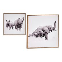 Marco de fotos de madera contrachapada con motivos de animales – 31 cm de altura – Decoración cálida